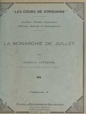 cover image of La Monarchie de Juillet (2)